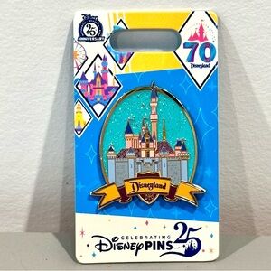 Disney Pins Disneyland 70th Anniversary Sleeping Beauty Castle park trading pin